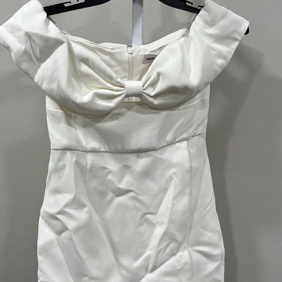 self-portrait Bow Mini Dress in White - Picture 7 of 13